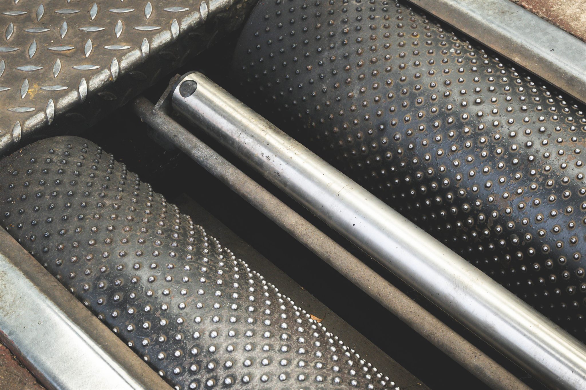 Langdon Motors automated MOT brake test rollers in workshop bay